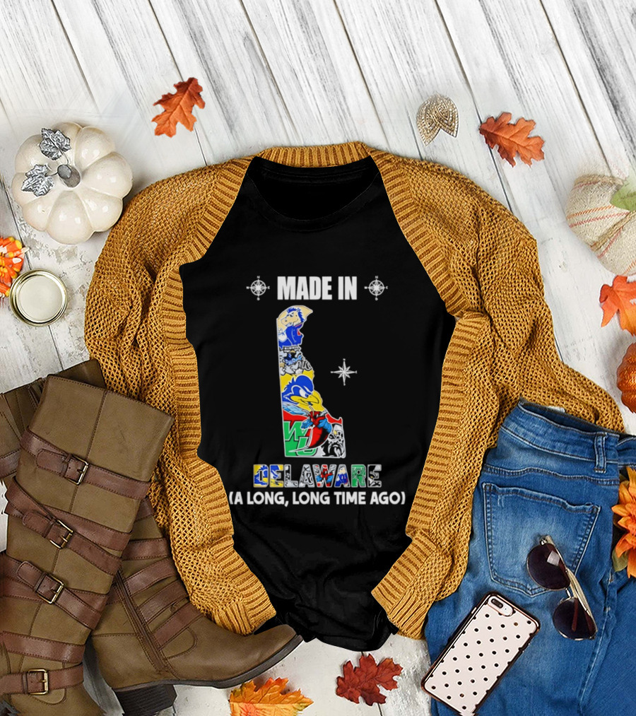 Made In Delaware A Long Long Time Ago State Map With Colorful T-Shirt