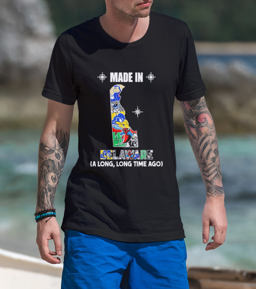 Made In Delaware A Long Long Time Ago State Map With Colorful T-Shirt