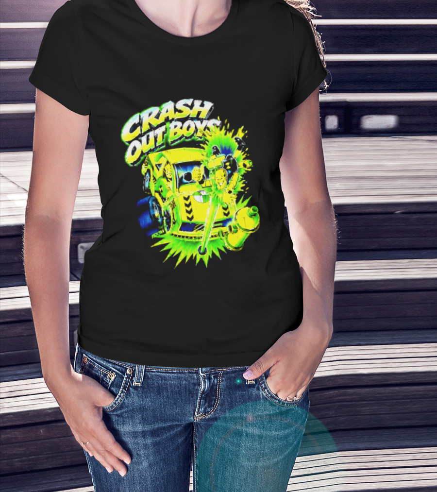 Crash Out Boys Neon Green Punk Streetwear Sludge T-Shirt