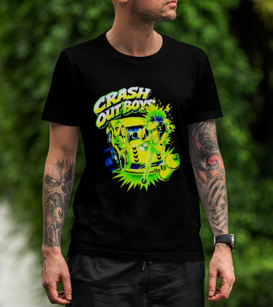 Crash Out Boys Neon Green Punk Streetwear Sludge T-Shirt