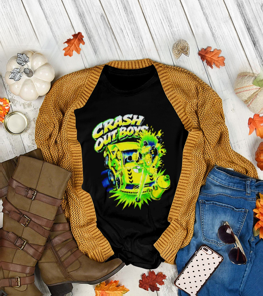 Crash Out Boys Neon Green Punk Streetwear Sludge T-Shirt
