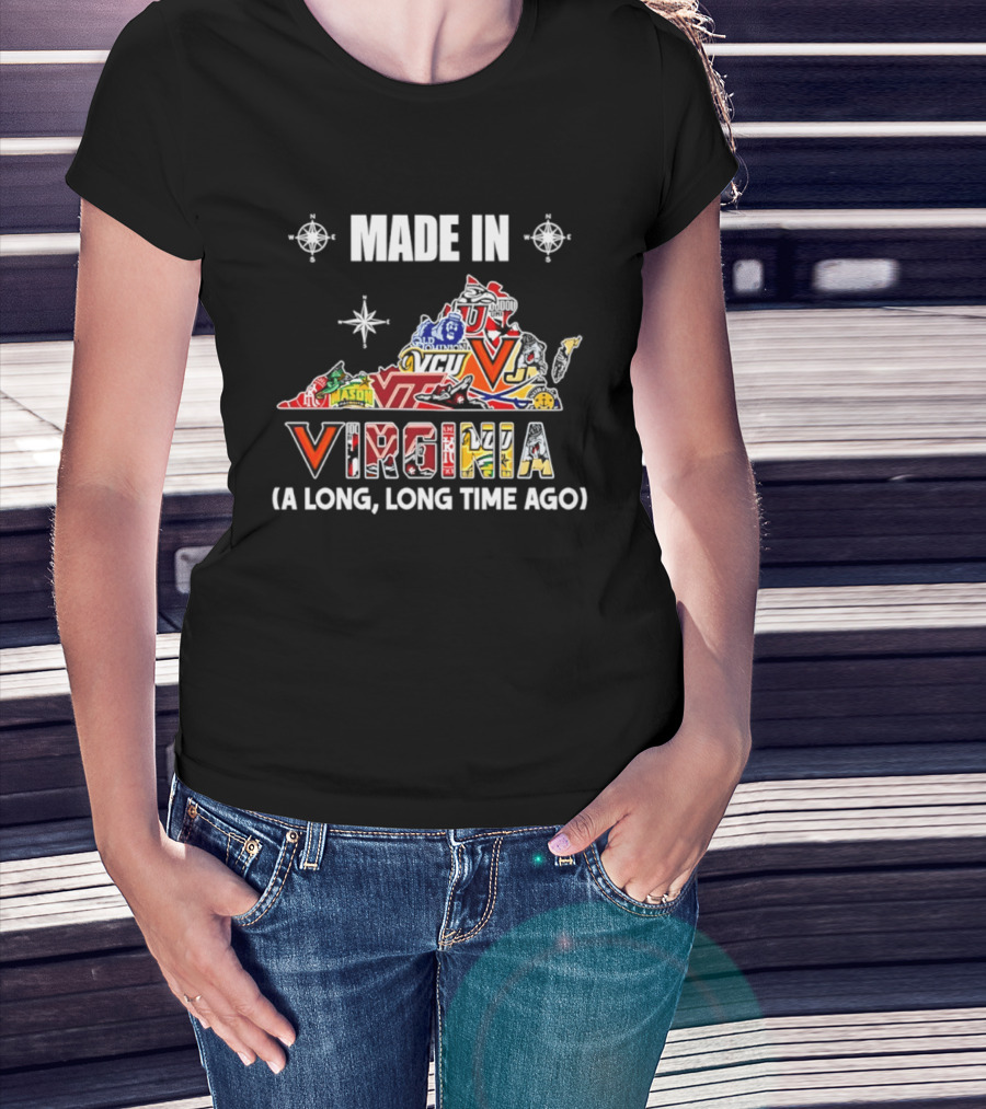 Made In Virginia Sports Team Map Virginia A Long Long Time Ago T-Shirt