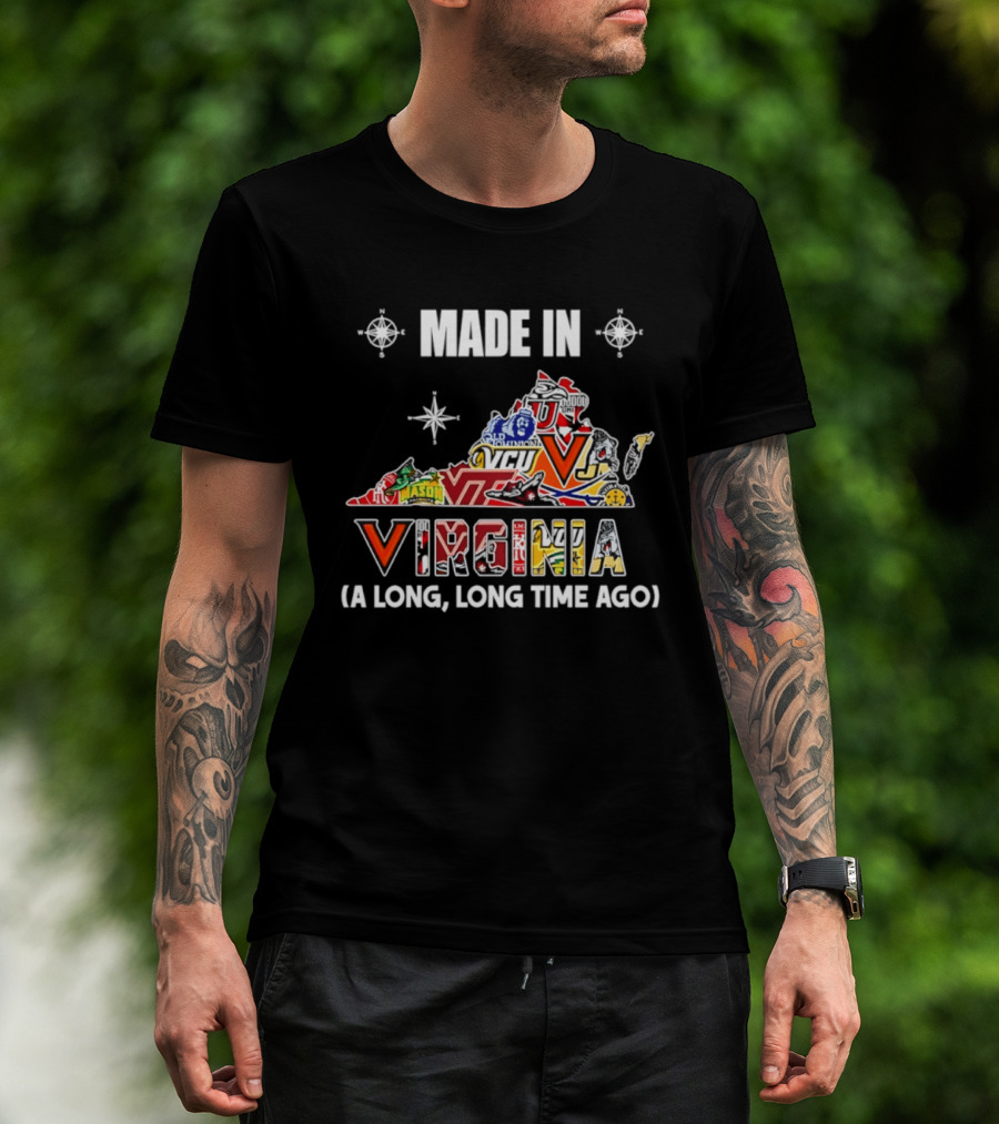 Made In Virginia Sports Team Map Virginia A Long Long Time Ago T-Shirt