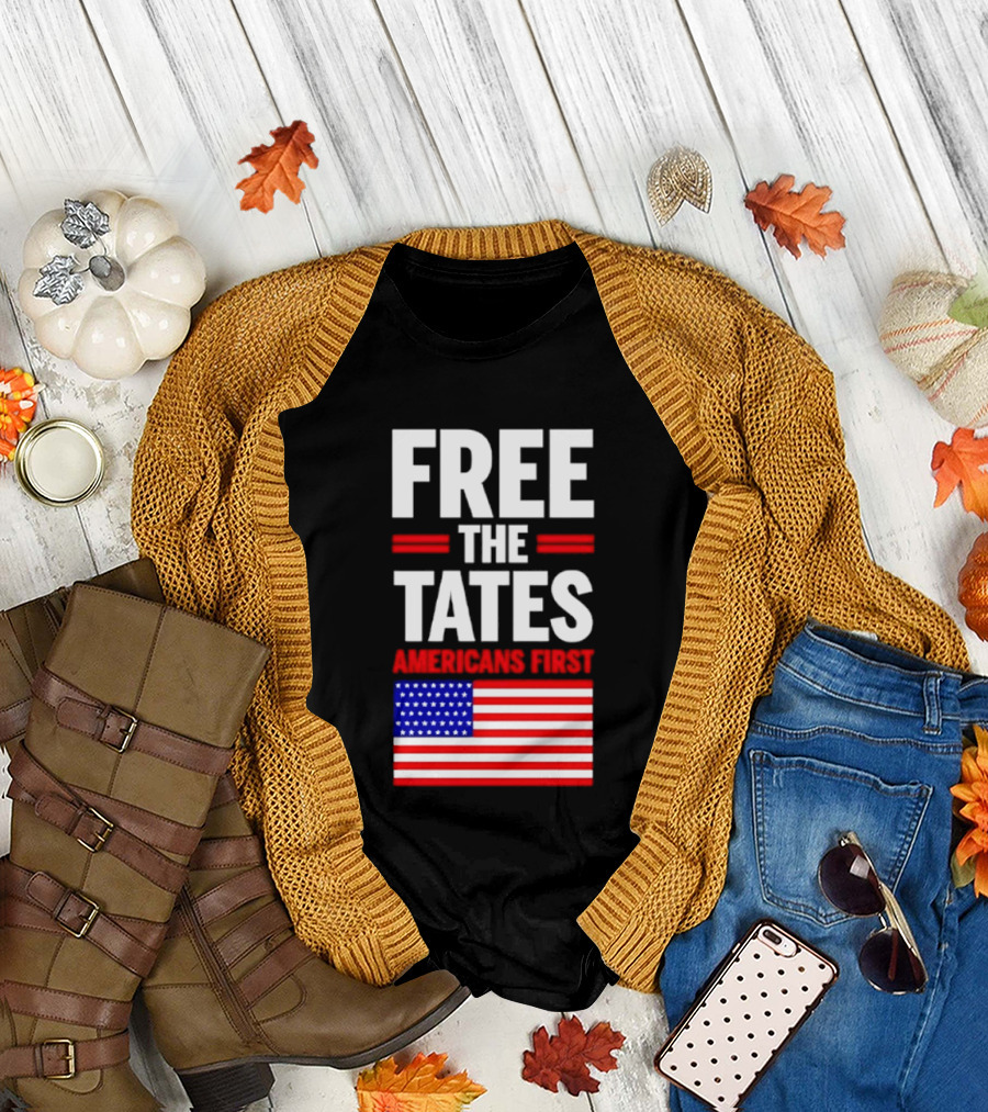 Free The Tates Americans First USA Flag T-Shirt