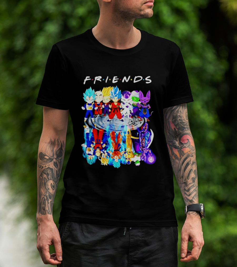 FRIENDS Dragon Ball Z Characters Goku Vegeta Piccolo Frieza Beerus T-Shirt