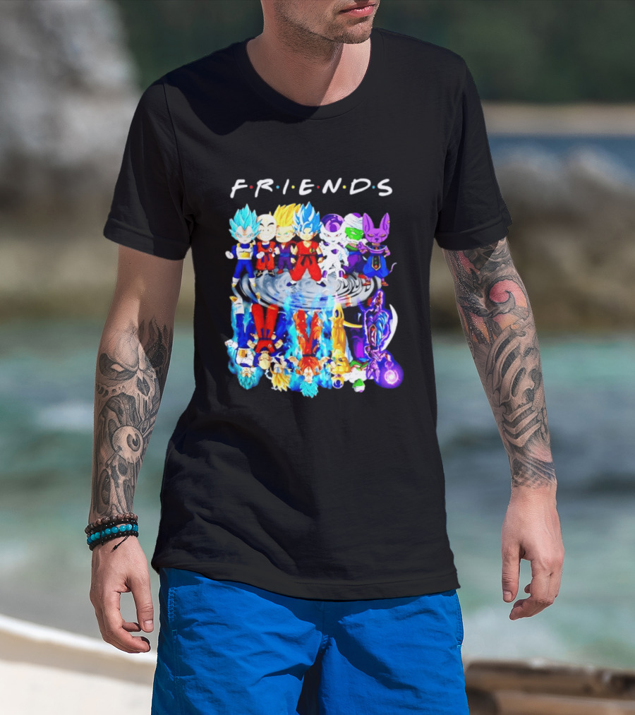 FRIENDS Dragon Ball Z Characters Goku Vegeta Piccolo Frieza Beerus T-Shirt