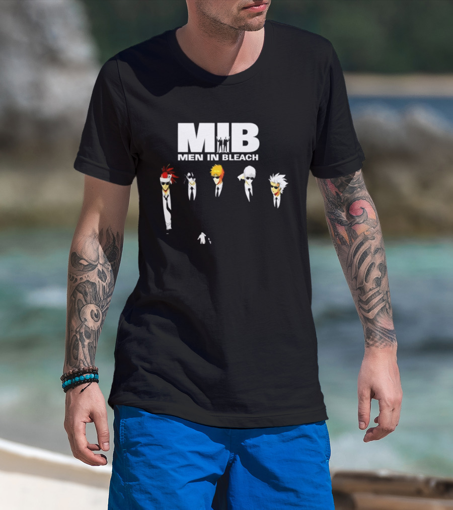 MIB Men In Bleach Crossover Men In Black International X Bleach Characters T-Shirt