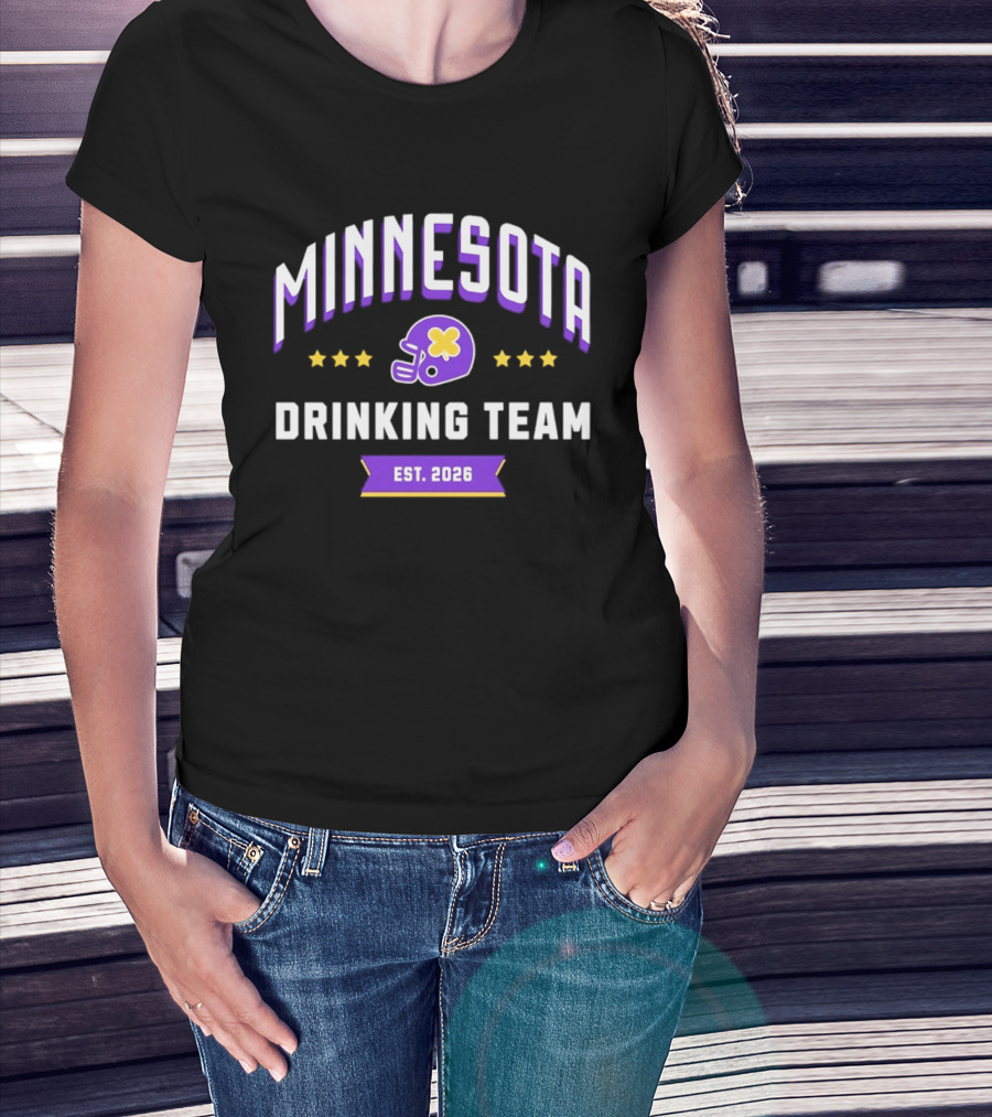 Minnesota Drinking Team Est 2026 Football Helmet Party Fun T-Shirt