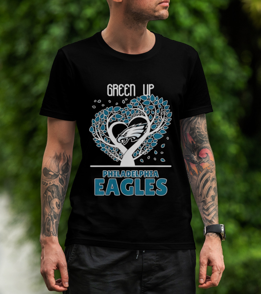 Philadelphia Eagles Green Up Heart Tree 2026 T-Shirt