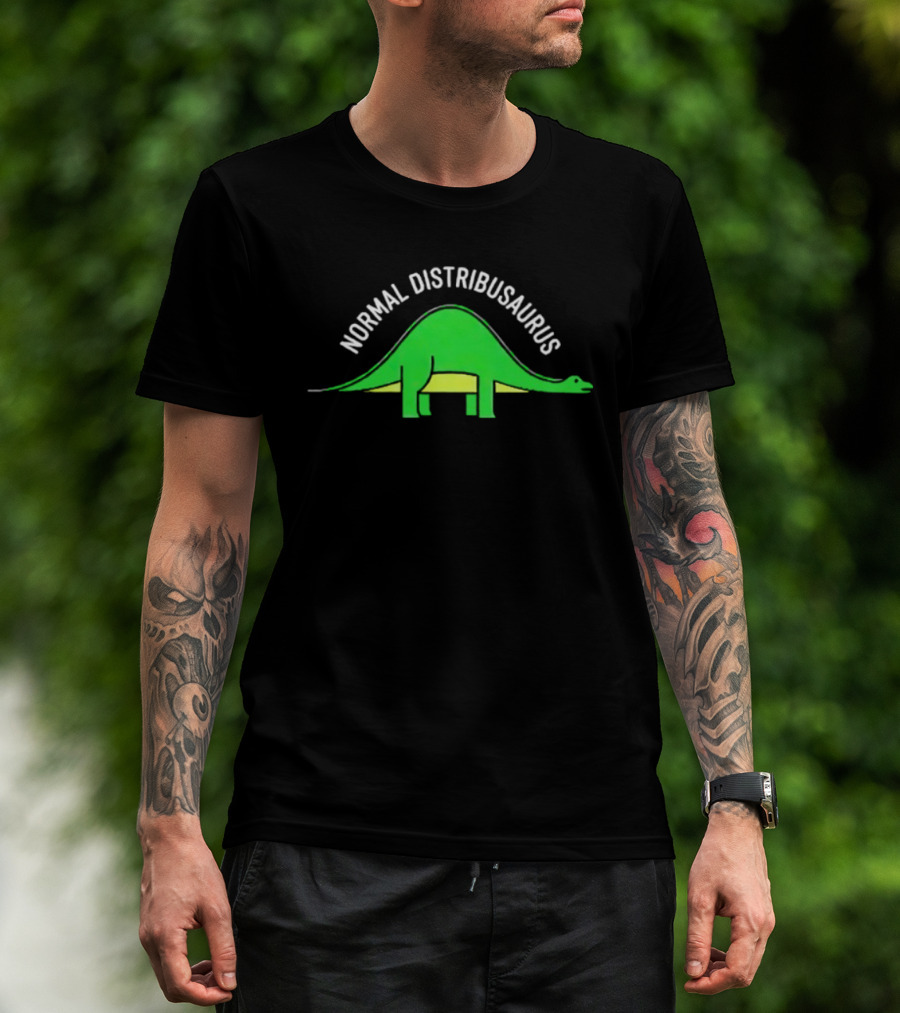 Normal Distribusaurus Dinosaur Statistics T-Shirt