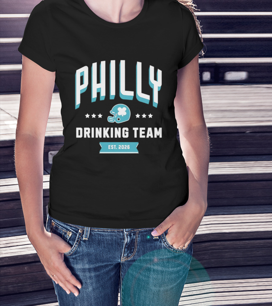 Philly Drinking Team Est 2026 Football Helmet Stars T-Shirt