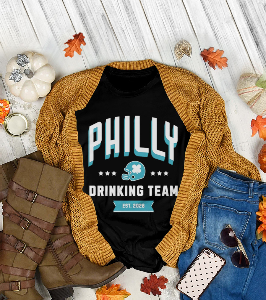 Philly Drinking Team Est 2026 Football Helmet Stars T-Shirt