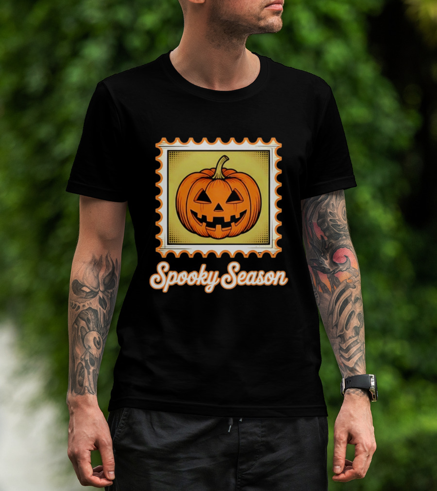 Spooky Season Pumpkin Stamp Halloween T-Shirt