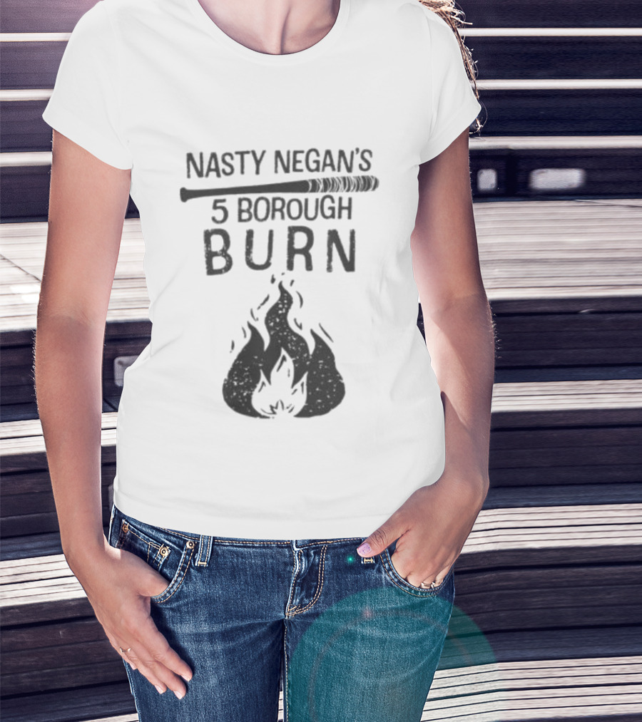 Nasty Negan's 5 Borough Burn Bat And Flame T-Shirt
