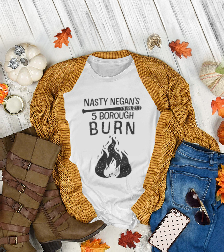 Nasty Negan's 5 Borough Burn Bat And Flame T-Shirt