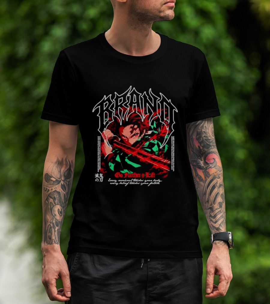 Tanjiro Kamado Demon Slayer Go Further And Lift Anime Manga Heroic Journey T-Shirt