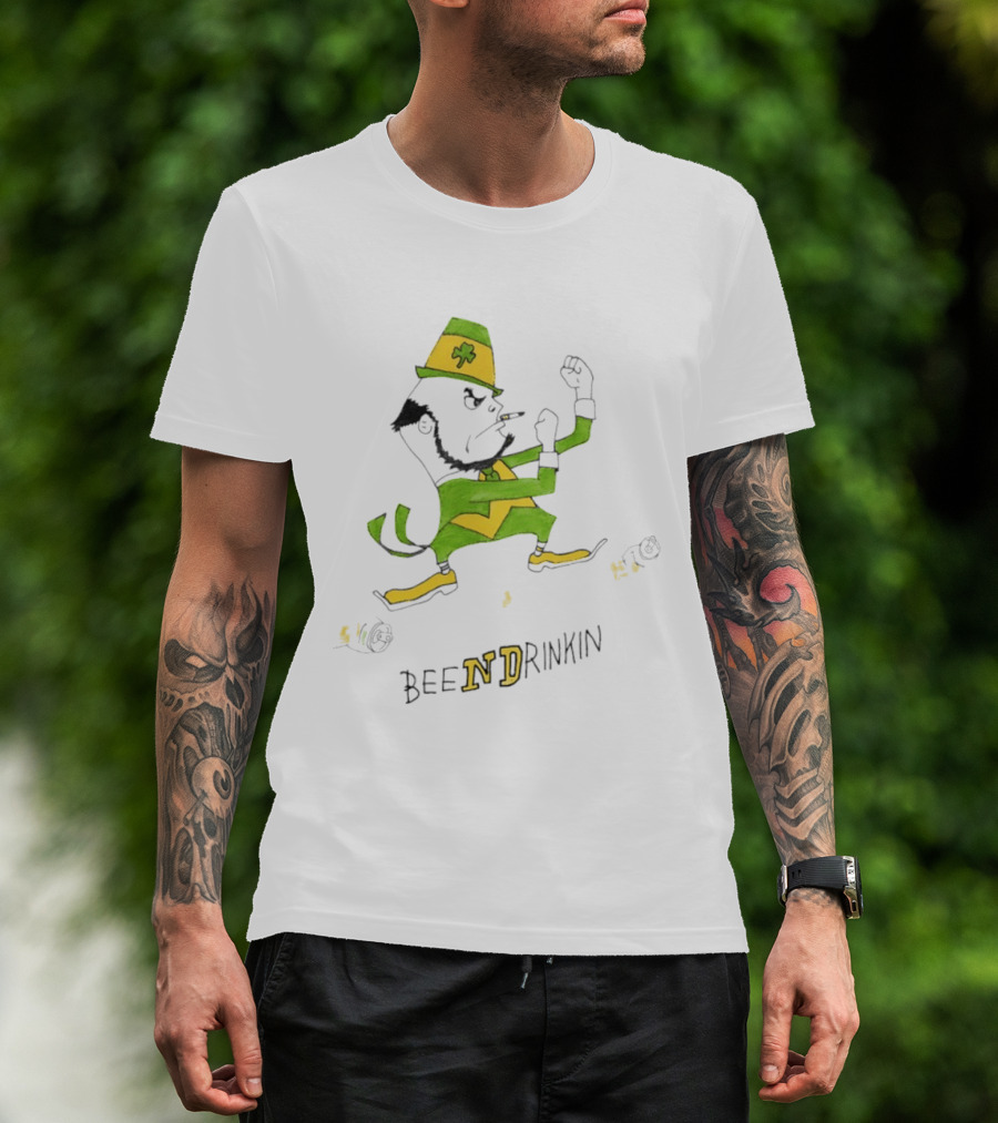 BeeNDrinkin Leprechaun Smoking St Patrick's Day Mischief T-Shirt