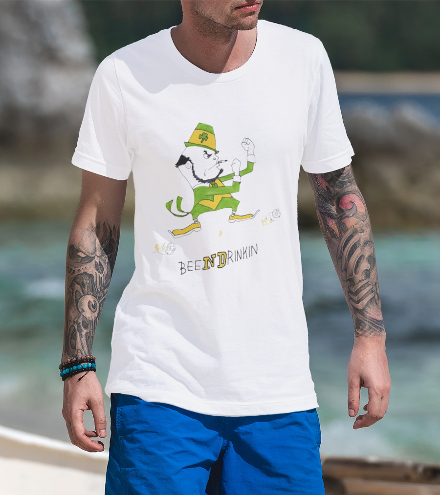 BeeNDrinkin Leprechaun Smoking St Patrick's Day Mischief T-Shirt