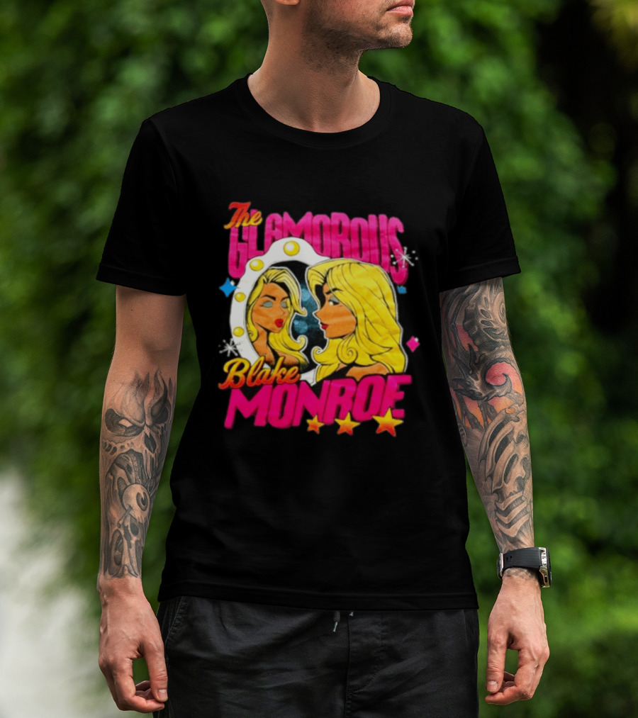 The Glamorous Blake Monroe WWE Wrestling Mirror Reflection Star Accents T-Shirt