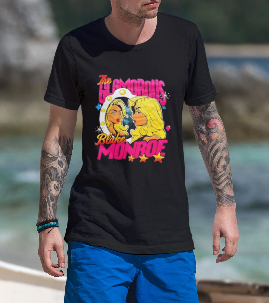 The Glamorous Blake Monroe WWE Wrestling Mirror Reflection Star Accents T-Shirt