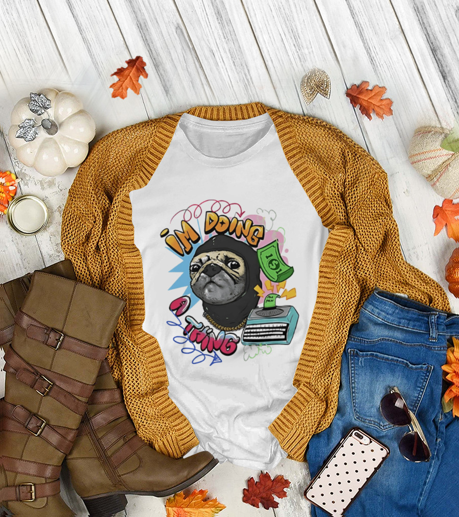 Roodabeguh Im Doing A Thing Funny Sloth In With Money And Typewriter T-Shirt