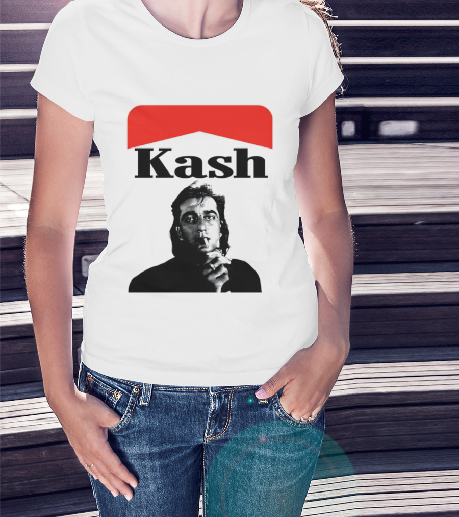 Kash Sanjay Dutt Smoking Iconic Red V Shape T-Shirt