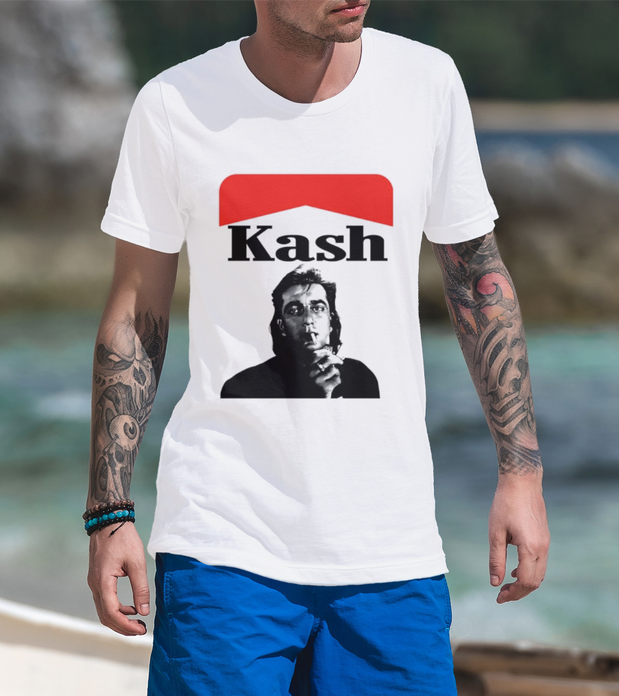 Kash Sanjay Dutt Smoking Iconic Red V Shape T-Shirt
