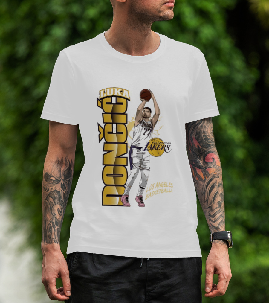 Los Angeles Lakers Luka Dončić Basketball Moment 2026 NBA T-Shirt