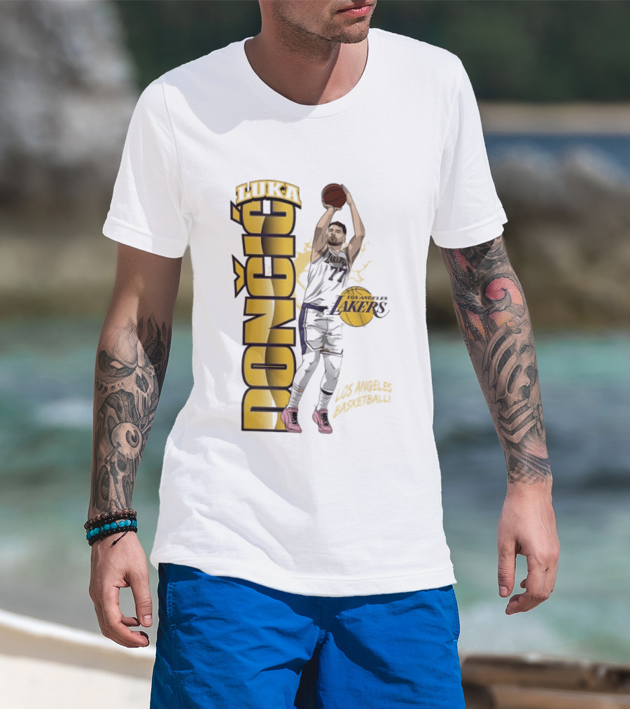 Los Angeles Lakers Luka Dončić Basketball Moment 2026 NBA T-Shirt