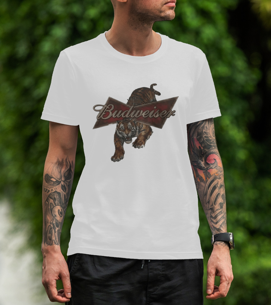 Budweiser Tiger Logo Jumping Tiger T-Shirt