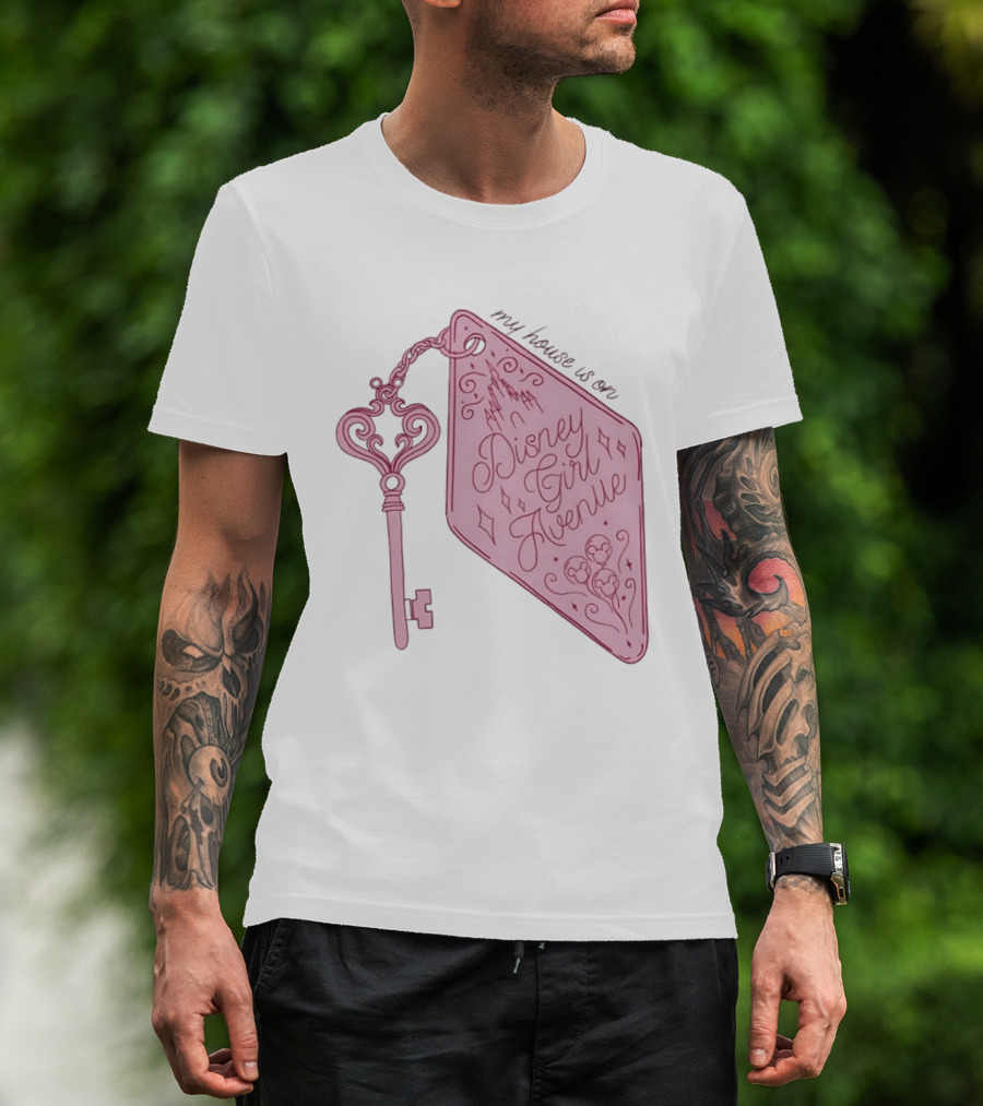 Disney Girl Avenue My House Is On Castle Key T-Shirt
