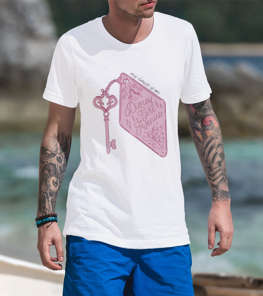 Disney Girl Avenue My House Is On Castle Key T-Shirt