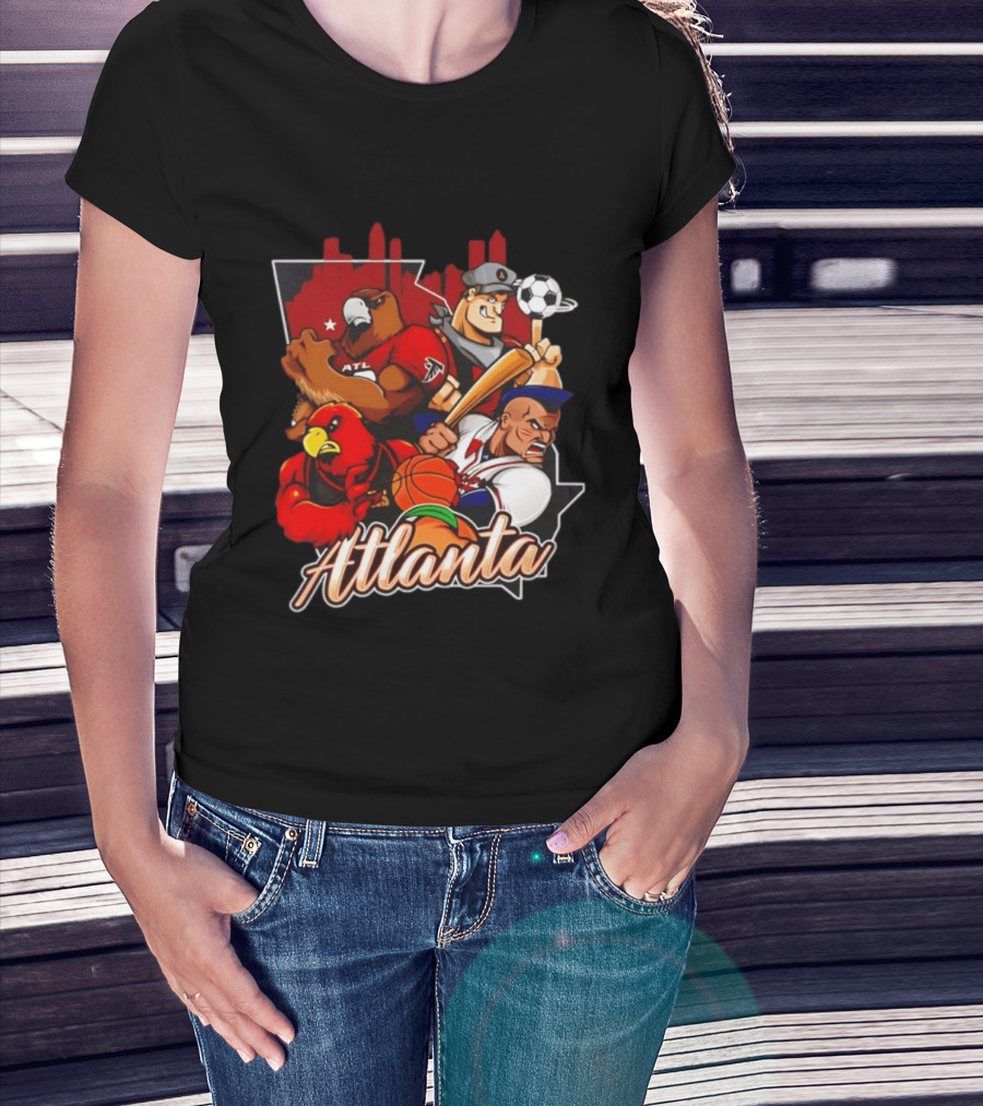 Atlanta Falcons Hawks Braves United Georgia Sports Teams Characters T-Shirt