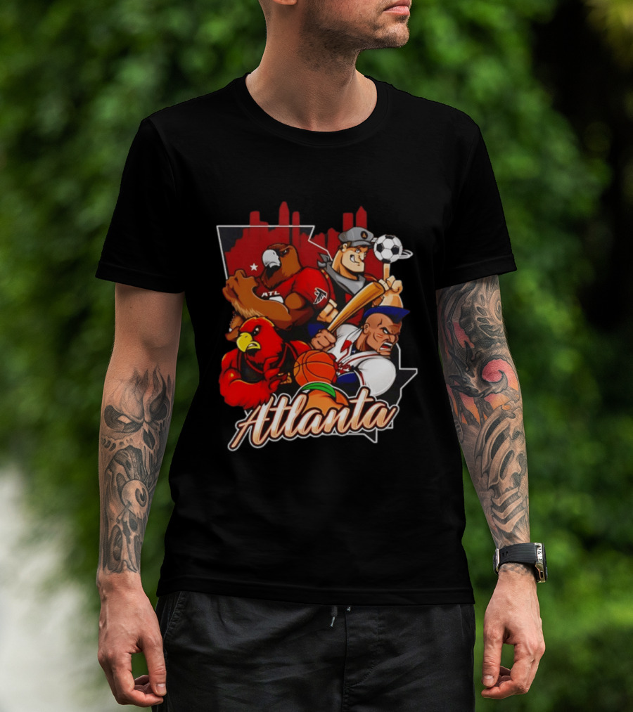 Atlanta Falcons Hawks Braves United Georgia Sports Teams Characters T-Shirt