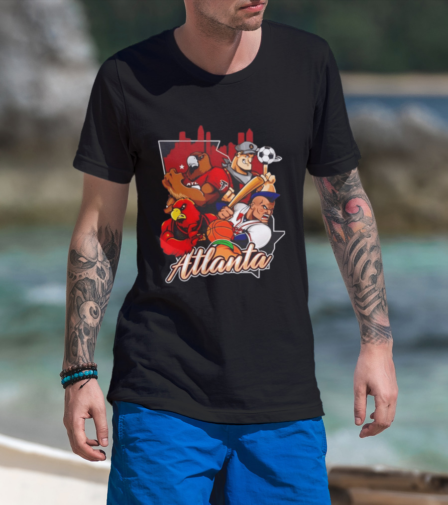 Atlanta Falcons Hawks Braves United Georgia Sports Teams Characters T-Shirt