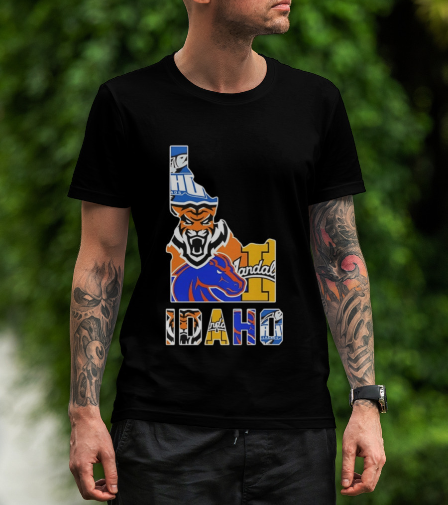 Idaho State Bengals Boise State Broncos Vandals Map Collage 2026 T-Shirt