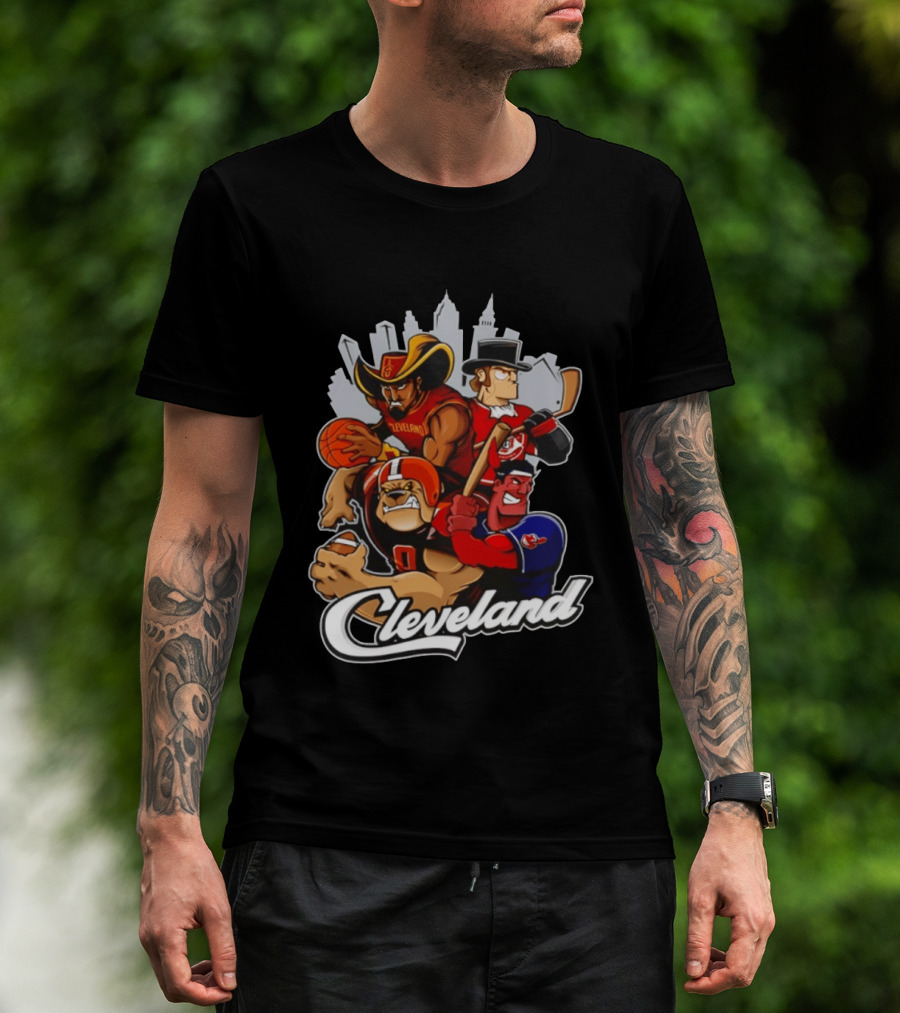 Cleveland Sports Teams Skyline Mashup 2026 T-Shirt