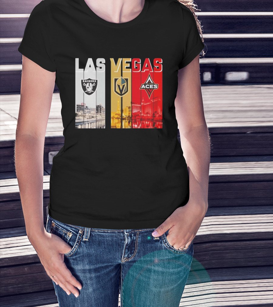 Las Vegas Raiders Golden Knights Aces Skyline T-Shirt