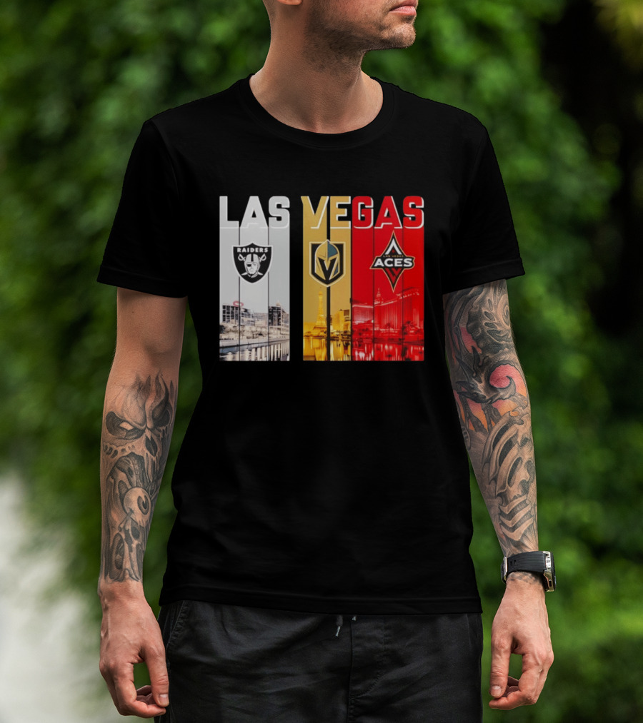 Las Vegas Raiders Golden Knights Aces Skyline T-Shirt