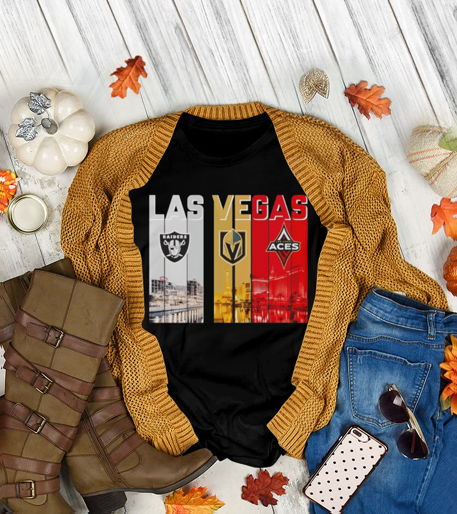 Las Vegas Raiders Golden Knights Aces Skyline T-Shirt