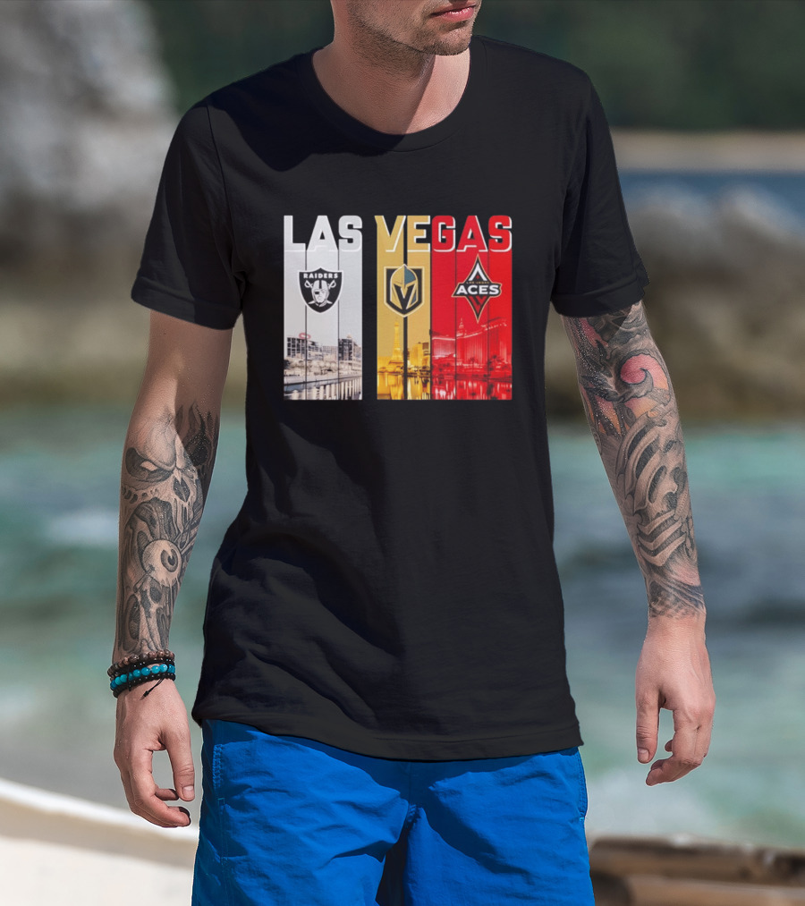 Las Vegas Raiders Golden Knights Aces Skyline T-Shirt