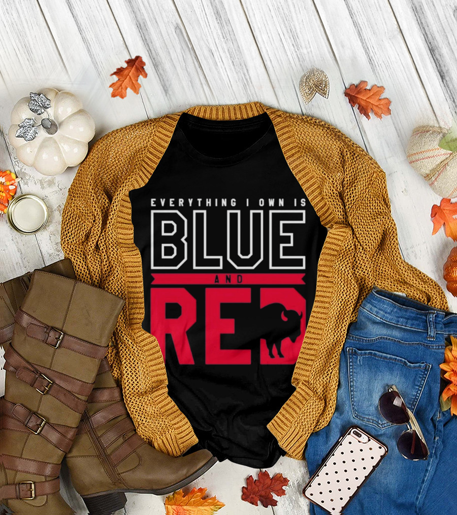 Everything I Own Is Blue And Red Buffalo Bills T-Shirt
