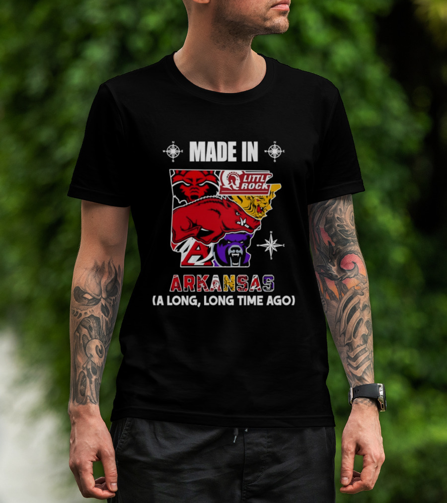 Made In Arkansas Little Rock Map A Long Long Time Ago T-Shirt