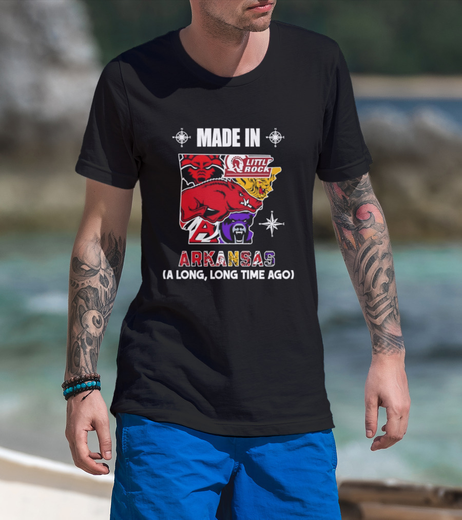 Made In Arkansas Little Rock Map A Long Long Time Ago T-Shirt