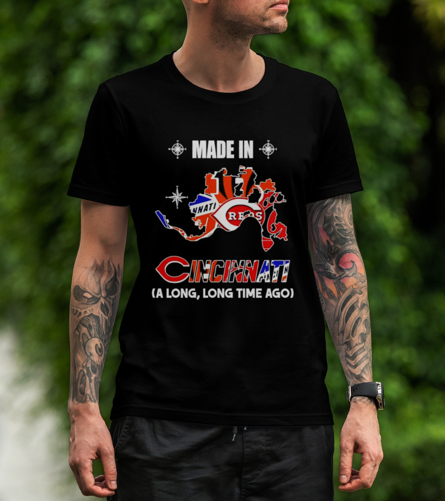 Made In Cincinnati Reds Map A Long Long Time Ago T-Shirt