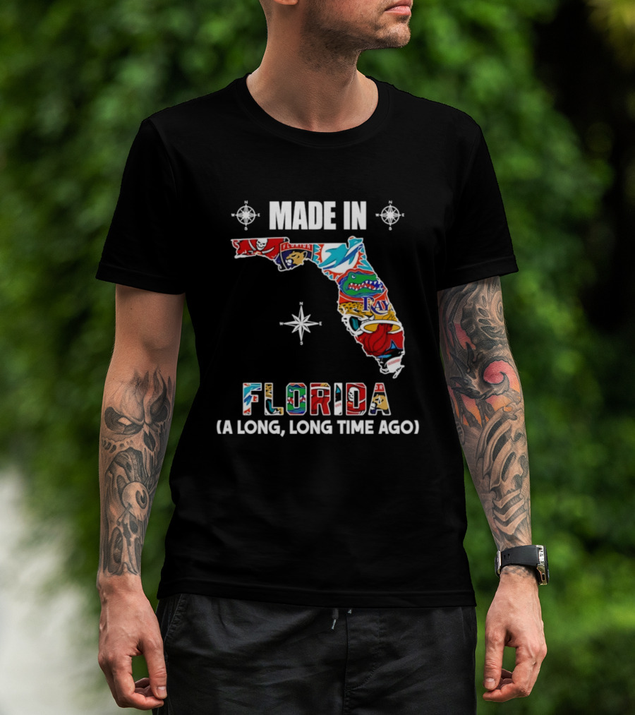 Made In Florida Map A Long Long Time Ago Florida Football Teams T-Shirt
