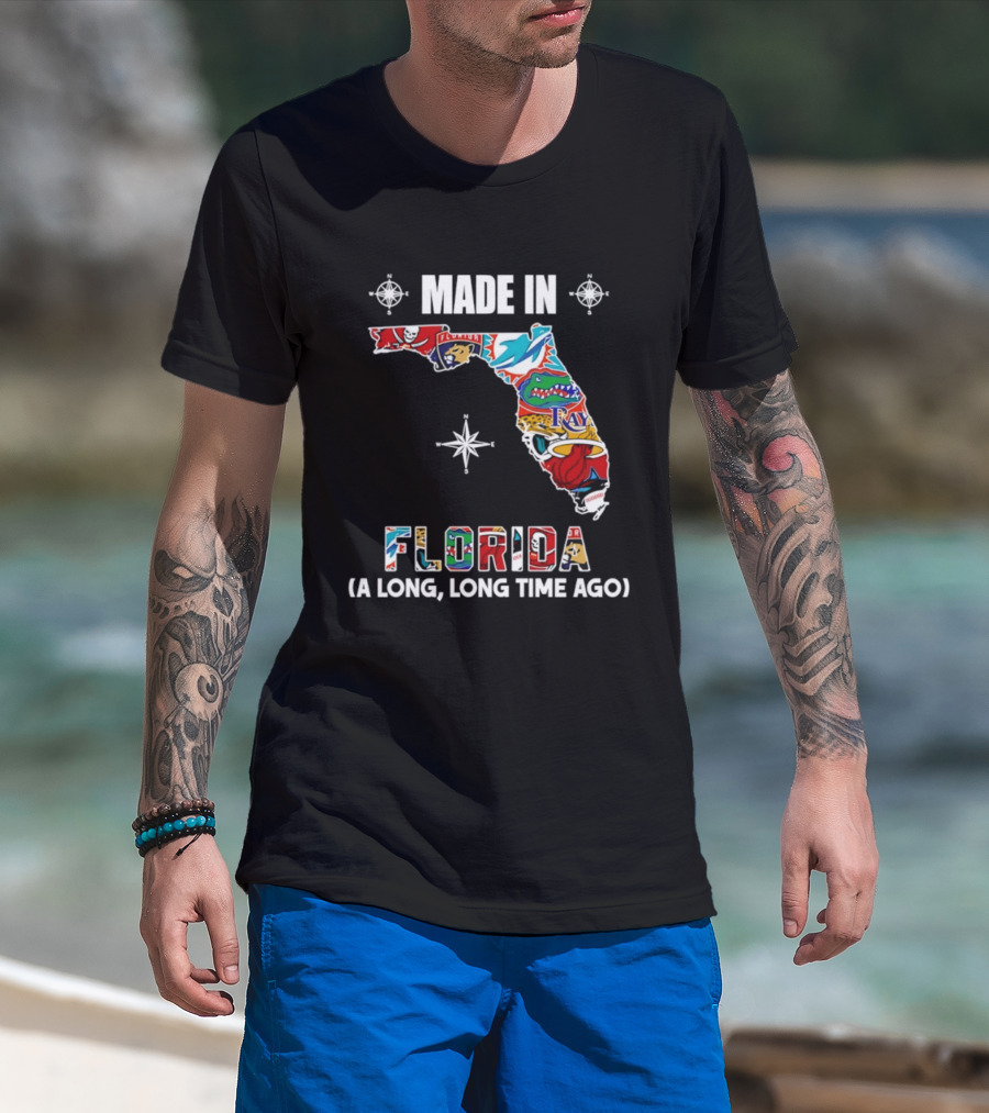 Made In Florida Map A Long Long Time Ago Florida Football Teams T-Shirt