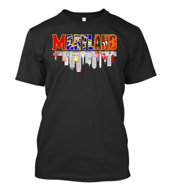 Maryland Sports Team City Skyline 2026 Urban Skyscraper Scene T-Shirt