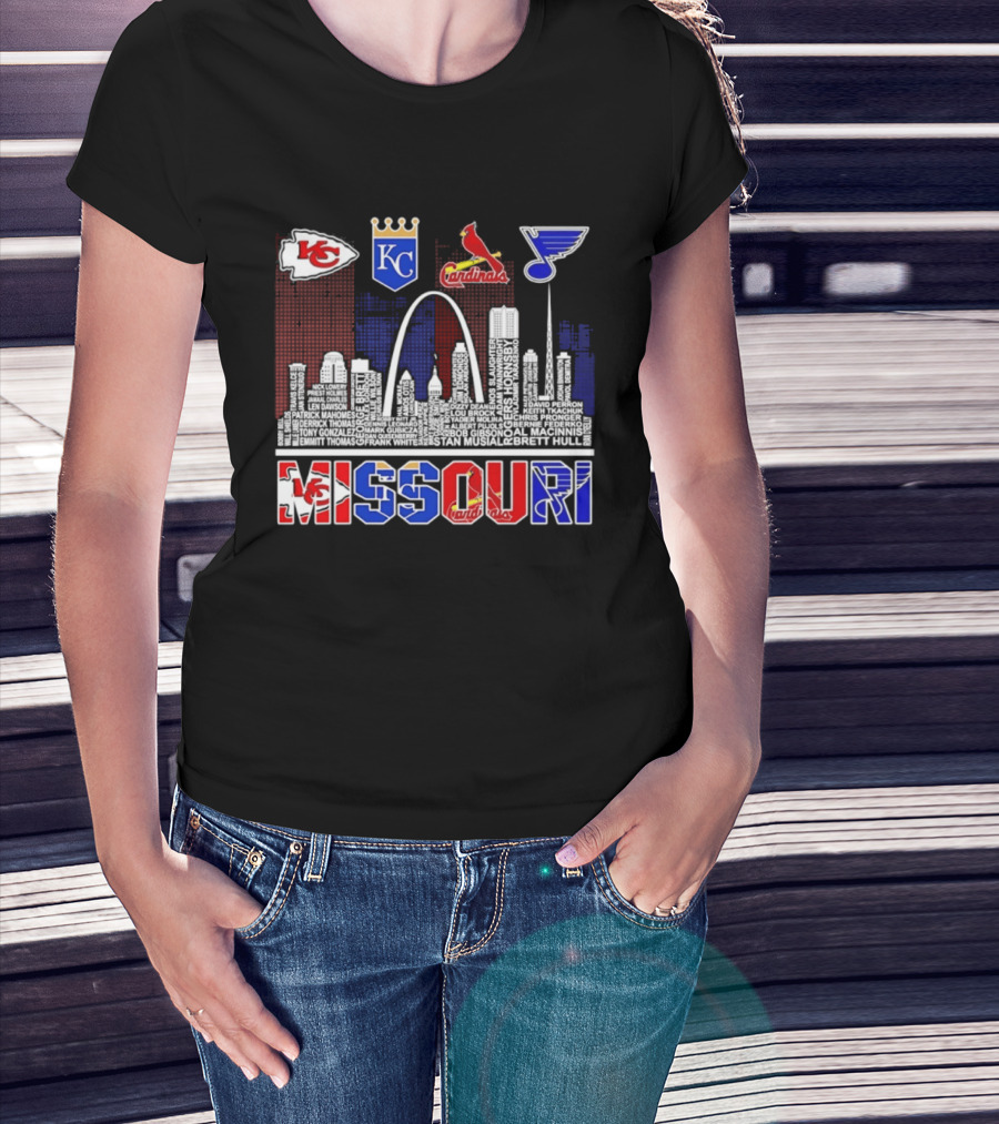 Missouri Skyline Kansas City Chiefs Royals Cardinals Blues T-Shirt
