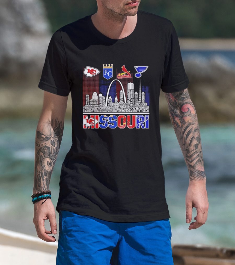 Missouri Skyline Kansas City Chiefs Royals Cardinals Blues T-Shirt